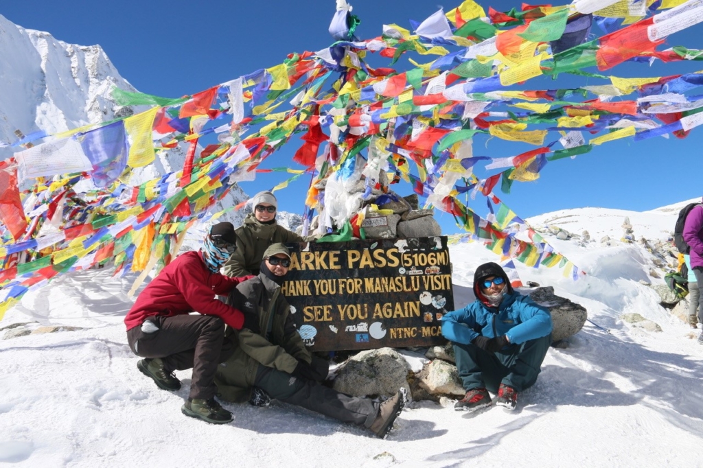 Manaslu Trekking am Larke La Pass auf 5106m, Nepal